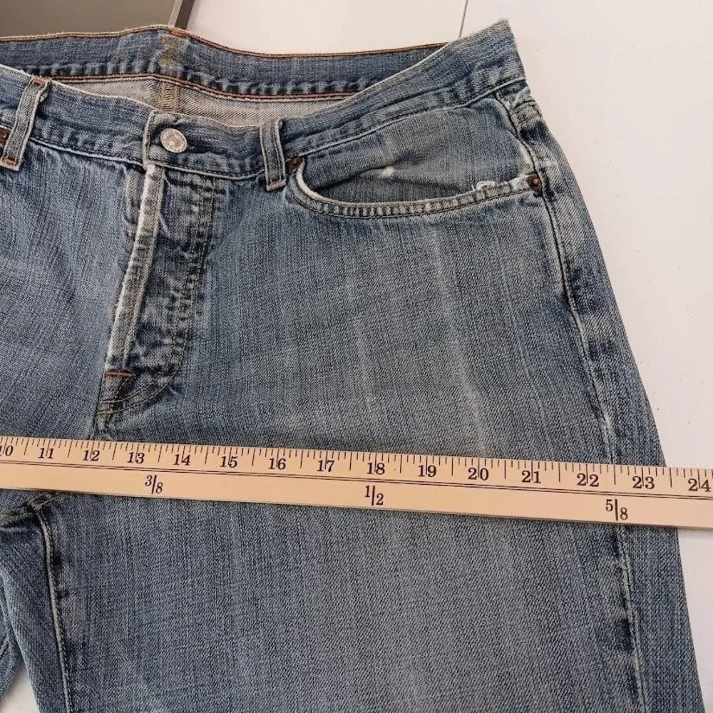 7 For All Mankind Jeans Mens 36x31 Blue Medium Wash Relaxed Straight Denim Pants